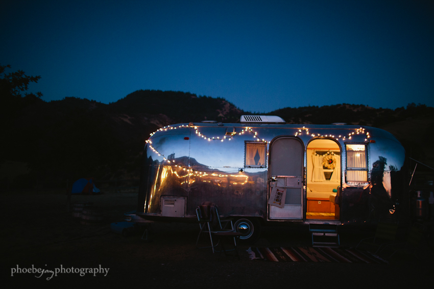 Wedding Airstream at Night via Phoebe Joy Photography