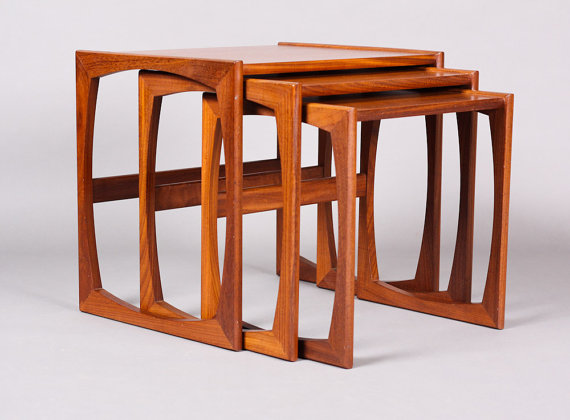 FINDS - Fantastic Furniture - Nesting Tables - Vintage Mid Century - Danish modern Teak Nesting Tables