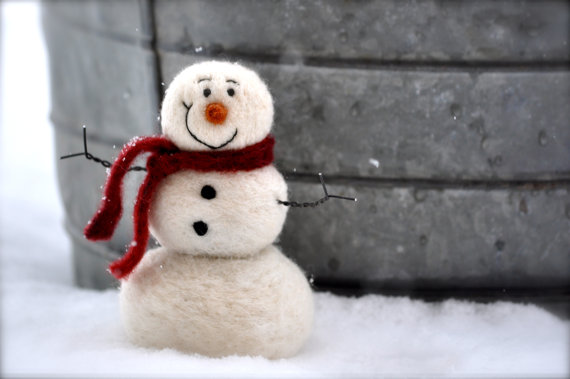 DIY Craft Kit - Needle Felted Snowman  - FINDS CREATIVE GIFT GUIDE 2014
