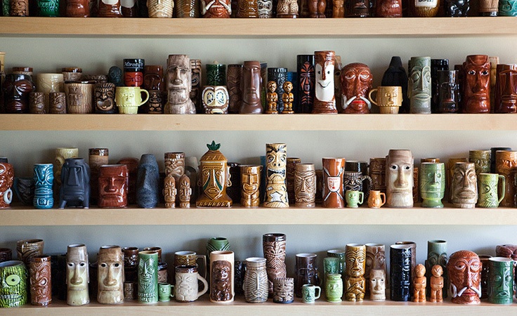 Tiki Mug Display - FINDS Blog - How to Display a Collection
